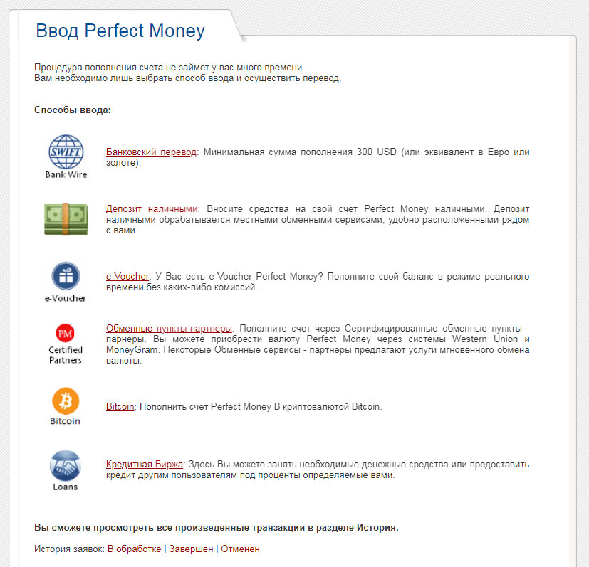 Perfect Money - обзор ПС и инструкция пользователя
